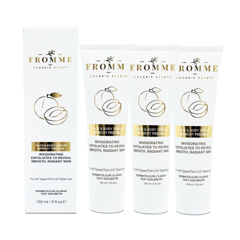 FROMME FACE BODY SCRUB  APRICOT PEELING 150 ML 3 ADET