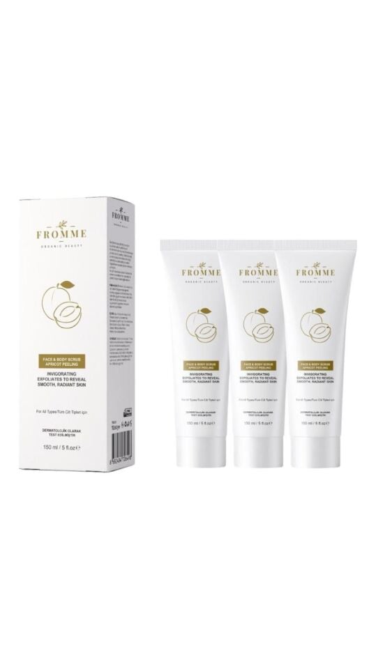 FROMME FACE BODY SCRUB  APRICOT PEELING 150 ML 3 ADET