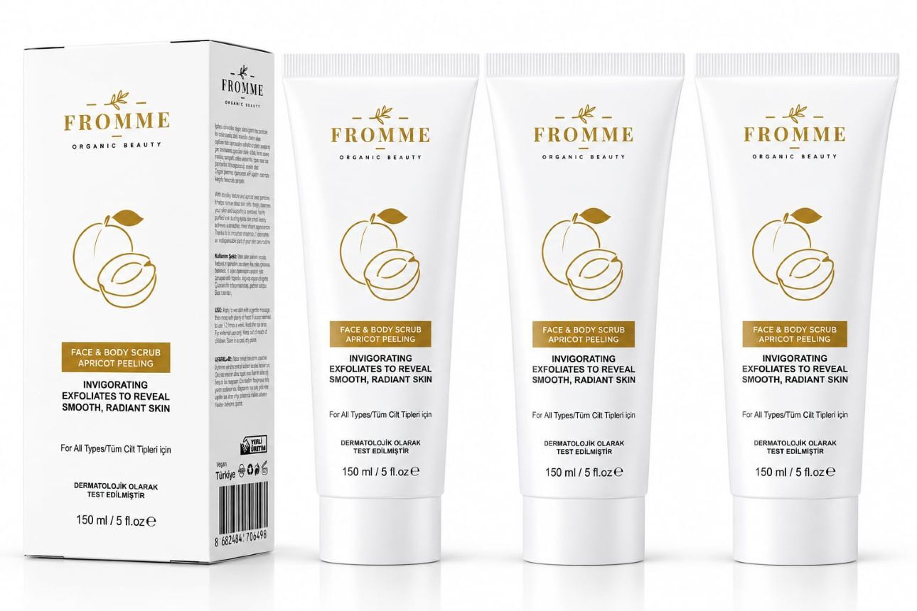 FROMME FACE BODY SCRUB  APRICOT PEELING 150 ML 3 ADET