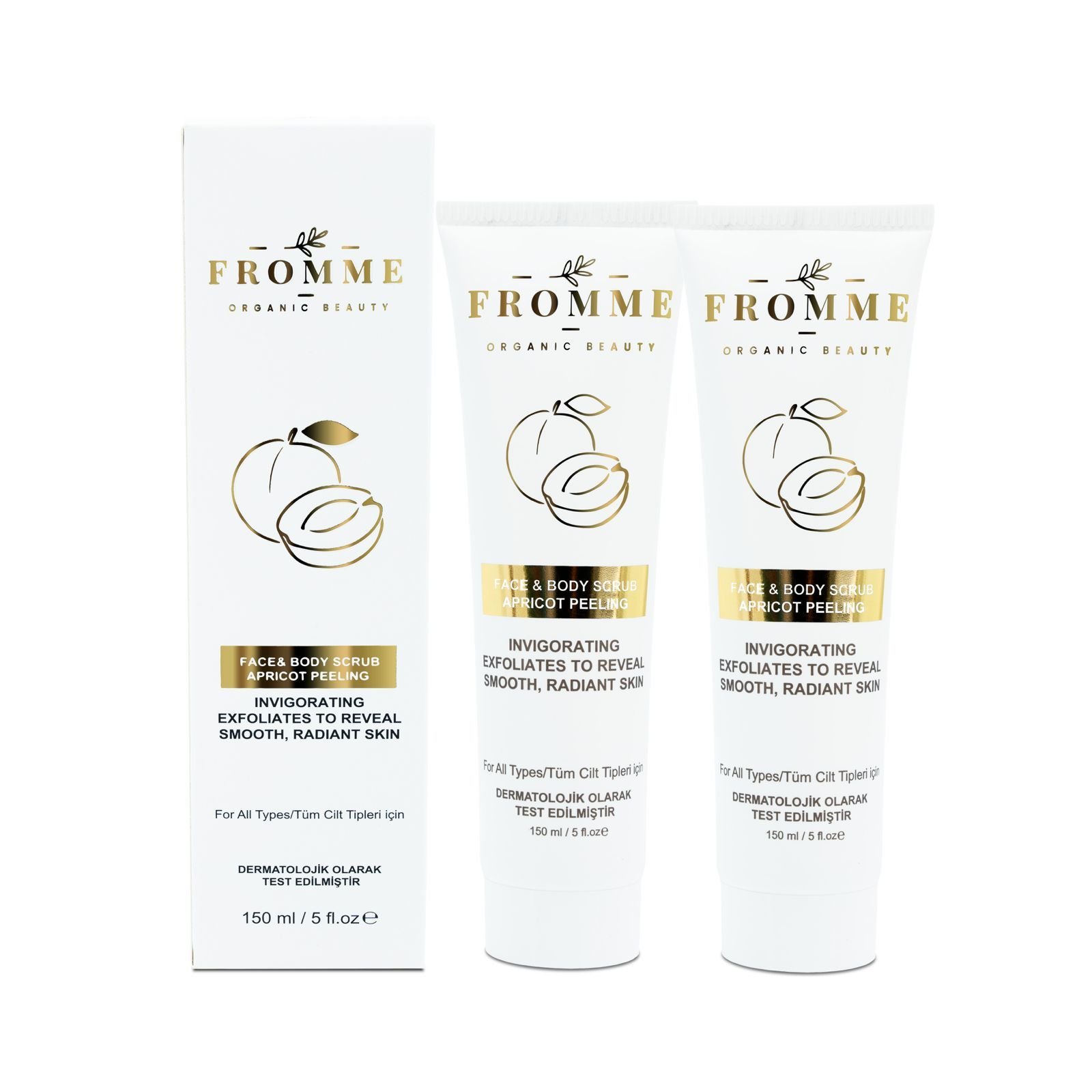 FROMME FACE BODY SCRUB  APRICOT PEELING 150 ML 2 ADET