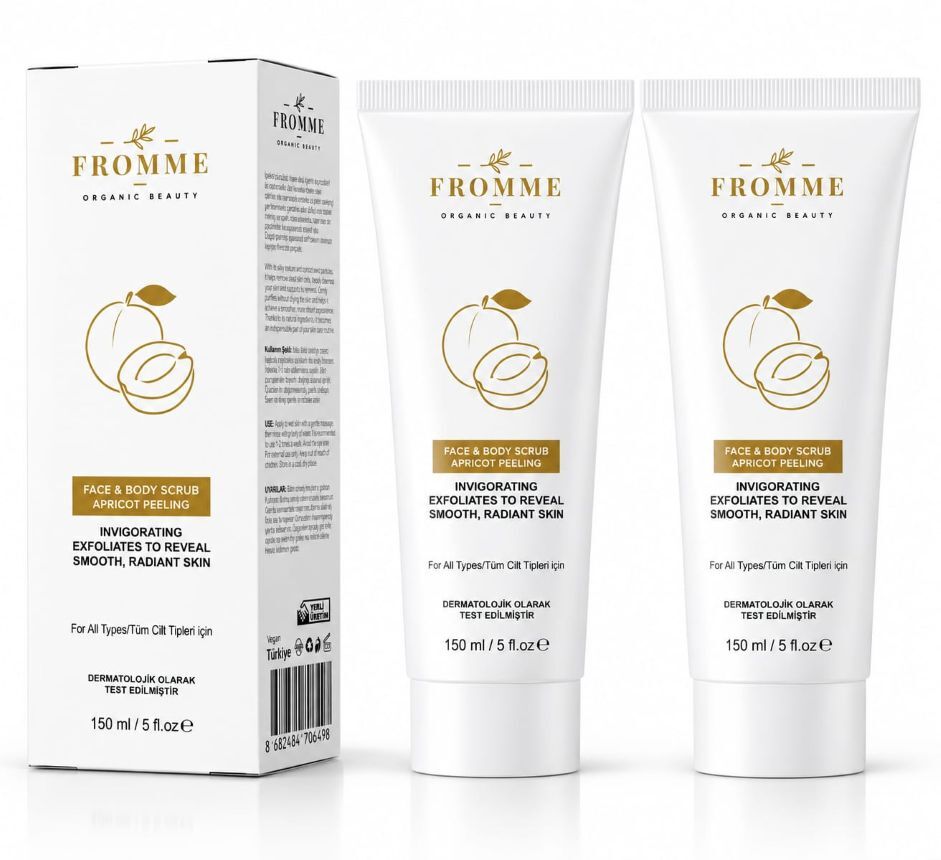 FROMME FACE BODY SCRUB  APRICOT PEELING 150 ML 2 ADET
